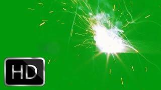 HD Welding Sparks Green Screen