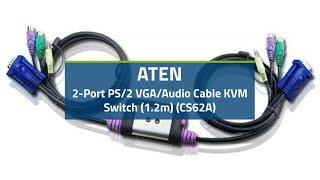 ATEN 2-Port PS/2 VGA/Audio Cable KVM Switch (1.2m) (CS62A)