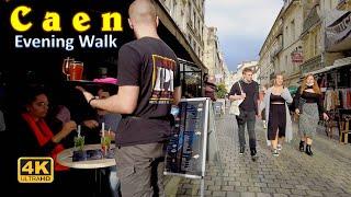 Caen, Normandy France - Evening Walk [4K UHD]