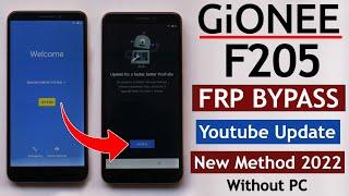 Gionee F205 Frp Bypass/Reset Google Account Lock - Fix Youtube Update - New Method 2022 Without PC