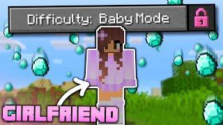 My GIRLFRIEND Beat Minecraft in "BABY MODE" Difficulty!