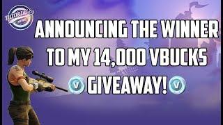 ANNOUNCING THE WINNER TO MY GIVEAWAY! (14,000 V BUCKS)
