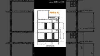 Section of Building Plan#homedesign #house #frontelevation2d3d #frontdesign #pankajhouse#shorts