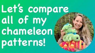 Let’s compare all of my chameleon patterns! #crochet #amigurumi #thefoxdenmomlife