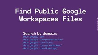 How to Find Public Google Docs, Slides, Forms, Sheets, and Drawings