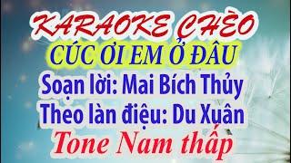 Karaoke chèo: Cúc Ơi Em Ở Đâu (Tone Nam thấp). Soạn Lời: Mai Bích Thủy. Theo Điệu: Du Xuân