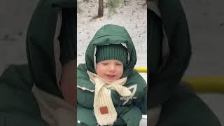 Горка  #snow #winter #funny #топ #внук #внук #зима #cute #дети