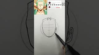 how to draw zoro step by step easy tutorial#onepiece #zoro #animeedit #anime #shorts #viral #luffy