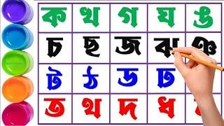 বাংলা বর্ণমালা ক খ গ ঘ ঙ চ ছ জ ঝ ঞ ট ঠ ড ঢ ণ ত থ দ ধ ন প ফ ব  ka Kha ga gha bangla banjonborno p 02