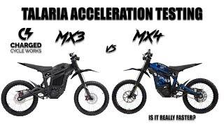 Talaria MX4 R vs MX3 vs Surron LBX Drag Race!