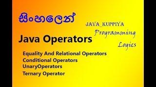 Equality And Relational Operators, Conditional Operator, Unary Operators