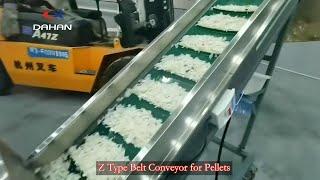 z type belt conveyor for pellets