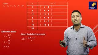 Mean Deviation from Mean (Grouped and Ungrouped data)