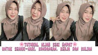 Tutorial Hijab Segi Empat Untuk Sehari-hari, Kondangan, Kerja Dan Kuliah #viral #subscribe #hijab