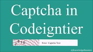 How to add Captcha in CodeIgniter | Captcha Helper | Part -1