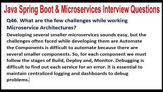 Java Spring Boot | Q46. What are the few challenges while working Microservice Architectures?