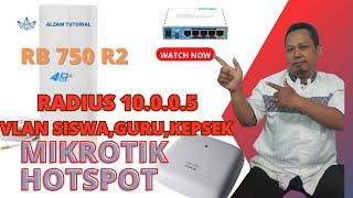 setting VLAN dan Radius pada Mikrotik Rb750r2 |cara membuat radius dan 3 vlan