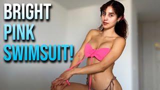 BRIGHT PINK SWIMSUIT! | Perfect for tanning and the pool! Jenny Taborda