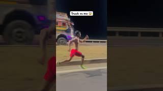 Truck vs me speed 60km#army #armylover #motivation #viral #running #trending  #shorts