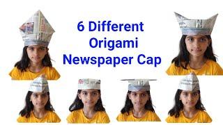 Newspaper Cap #How to make Paper Topi #6 Different Newspaper Cap #newspaper craft #diy Origami Cap