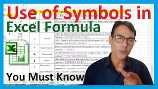 How to use of symbol in ms excel formula | What are uses of symbols in excel | You must know