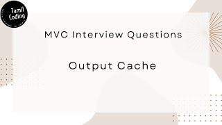 Output Cache in MVC | Action Filter | MVC | Tamil