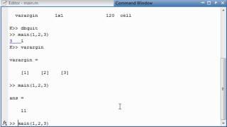 MATLAB tutorial: functions of variable number of inputs and outputs