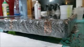 Copper Granite Epoxy Sample With A Chiseled Edge