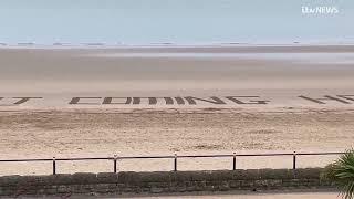 'It's not coming home' message appears on Barry Island beach after England Euro 2024 final defeat