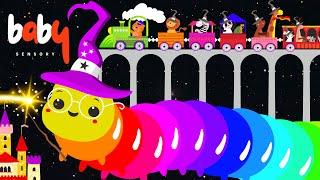 WIZARD Caterpillar's SENSORY Train Ride! Magic Spells Visual Stimulation Toddler Compilation Video