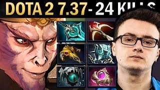 Monkey King Gameplay Miracle with 24 Kills and Daedalus - Dota 2 7.37