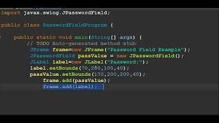 How to create password Field in Java