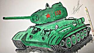 Tank Picture Russian T34 very easy drawing