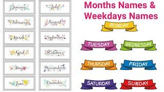 How to teach Months Name and Weekdays Names to children l in Easy Method l in English