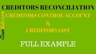 Creditors Reconciliation | Creditors Control & Creditors Ledger | Explained with Example