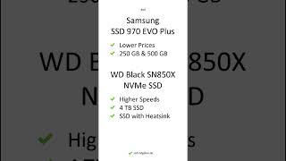 Samsung SSD 970 EVO Plus vs WD Black SN850X NVMe SSD – Comparison, Differences, Pros #shorts