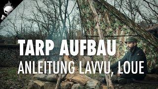 TARP SHELTER SETUP ️  Half Tarp Tipi for Bushcraft, Trekking and Survival [GER]