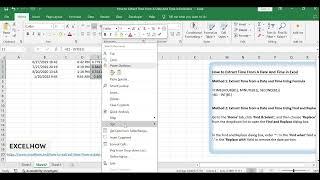 How to Extract Time From A Date And Time in Excel