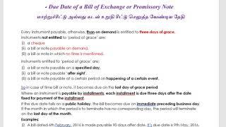 Due Date of BIll of Exchange or Promissory Note | Negotiable instruments Act | CA,CMA,CS Law classes