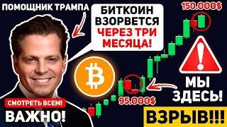 ️ИНСАЙД ОТ ПОМОЩНИКА ТРАМПА ЭТО ПРОИЗОЙДЕТ С БИТКОИНОМ УЖЕ СКОРО! КРИПТО БУДУТ ВЗРЫВАТЬ BTC Новости