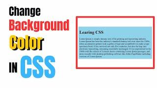  Change Background Color in CSS | For Beginner