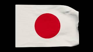 4K 100% Royalty-Free Stock Footage | Japan Flag Waving | No Copyright Video