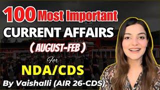 CDS 1 2024 Most Important Current Affairs | NDA Current Affairs| GK for Defence Exams By Vaishalli