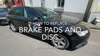 How to replace rear brake pads and disc Audi A4/S4 DIY