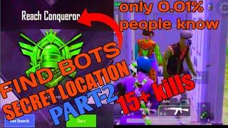 How to find bots in pubg mobile | 3 bots locations in sanhok map | how to reach conqueror in 7 days