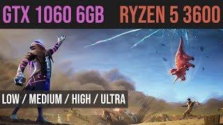 GTX 1060 6GB | Ryzen 5 3600 Fortnite low medium high ultra