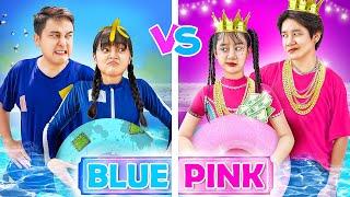Pink vs Blue Challenge In A Swim Race | Baby Doll And Mike