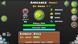 [GD] "Ambiance" by Woom (Weekly Demon) (All Coins) | Geometry Dash 2.113