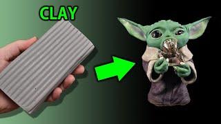 Sculpting Baby Yoda from the Mandalorian | Disney+| Star Wars| Polymer Clay tutorial