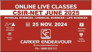 CSIR NET Online Classes June 2025 #csirnet #careerendeavour #csirnetonlinecoaching